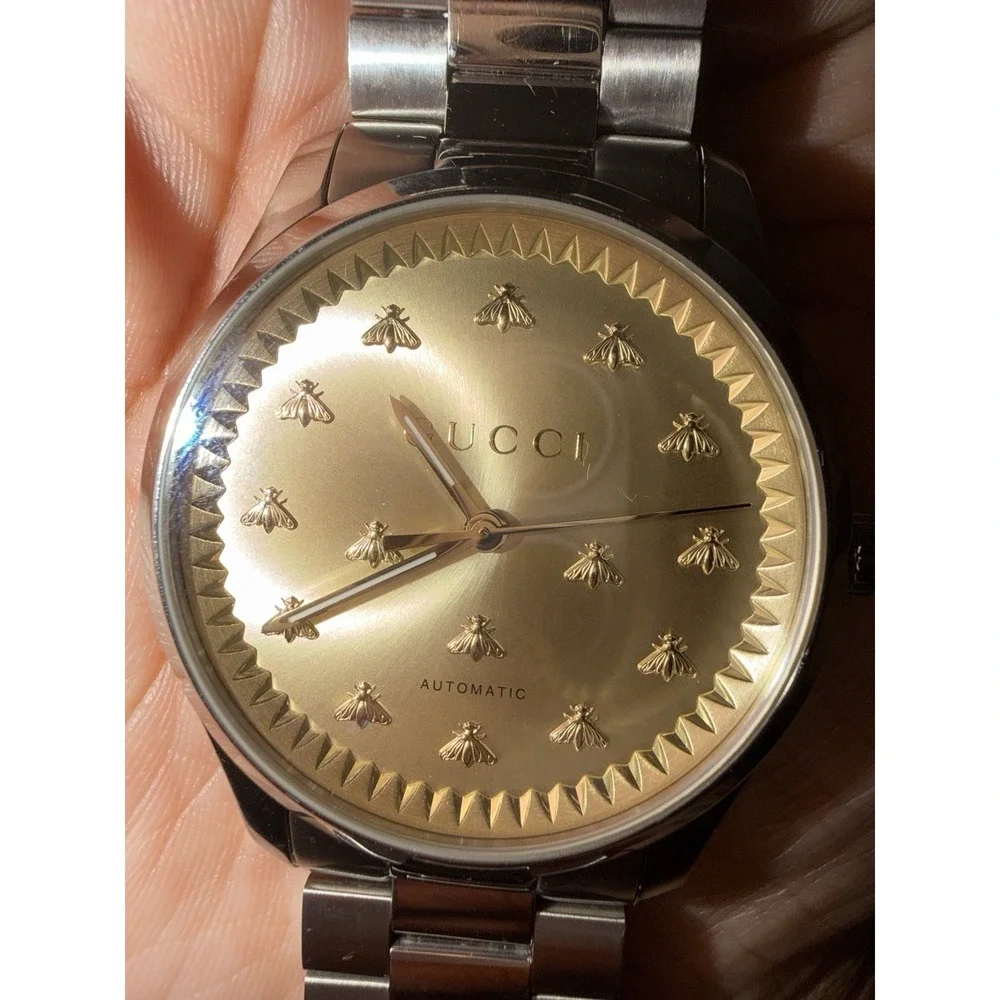 Gucci G-Timeless Automatic Bee Dial 38mm Swiss Made Men's Watch Excellent